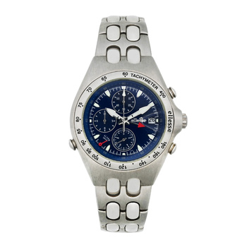 ELLESSE Alarm-Chronograph blue dial steel bracelet