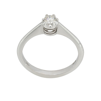 Μονόπετρο δαχτυλίδι Κ18 λευκόχρυσο με διαμάντι 0.18ct , VVS2 , H από το IGL
