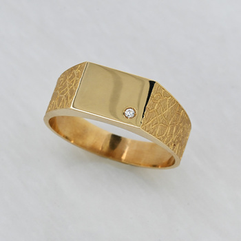 Ανδρικό δαχτυλίδι Κ14 χρυσό με ζιργκόν