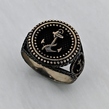 Δαχτυλίδι ναυτικό από ασήμι 925
