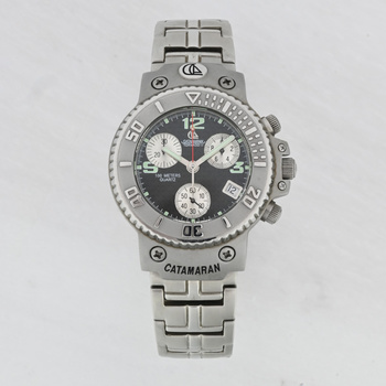 CATAMARAN Chronograph grey dial steel bracelet