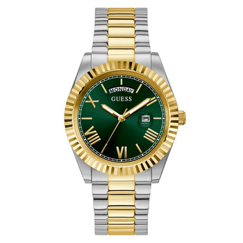 GUESS green dial gold steel bracelet