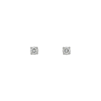 Σκουλαρίκια μονόπετρα Κ18 λευκόχρυσα με διαμάντια 0.24ct