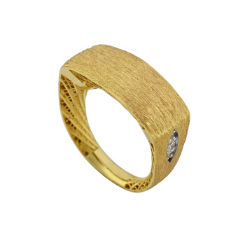 Δαχτυλίδι σαγρέ Κ14 χρυσό με ζιργκόν