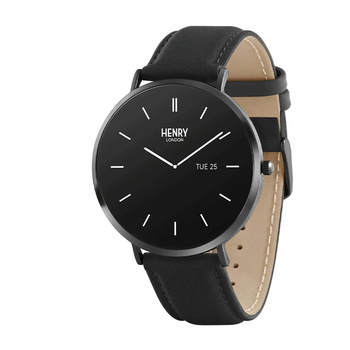 HENRY LONDON Smartwatch Black & Black Leather
