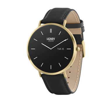 HENRY LONDON Smartwatch Gold & Black Leather