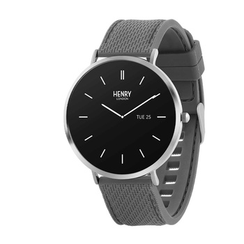 HENRY LONDON Smartwatch Silver & Slate Silicone