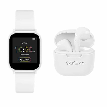 Tikkers Teen Series 10 White smart Watch and Earbuds Set