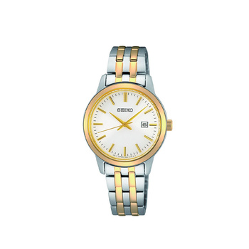 SEIKO Womens White Dial Two-Tone Steel Bracelet