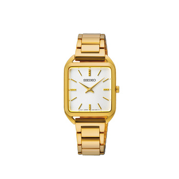 SEIKO Womens White Dial Gold Steel Bracelet