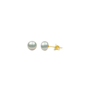 Σκουλαρίκια Κ14 χρυσά με μαργαριτάρι 5.5 mm - 6 mm