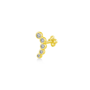 Σκουλαρίκι piercing χρυσό Κ14 με ζιργκόν