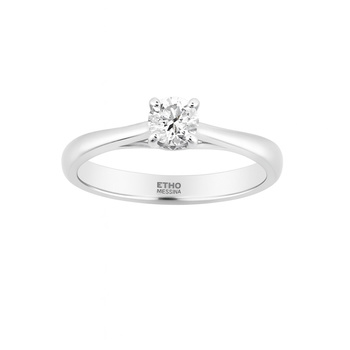 Μονόπετρο δαχτυλίδι Κ18 λευκόχρυσο με lab-grown διαμάντι brilliant cut 0.39ct