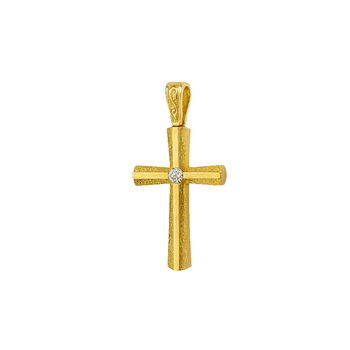 Σταυρός Κ14 χρυσός με ζιργκόν