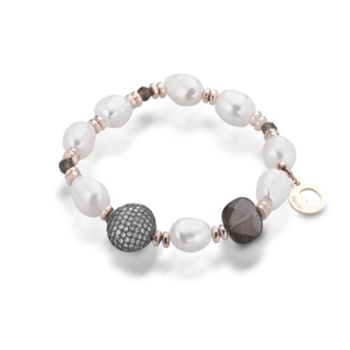 Βραχιόλι από ασήμι 925 με μαργαριτάρια και χαλαζία