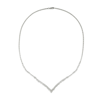 Κολιέ Κ14 λευκόχρυσο με ζιργκόν
