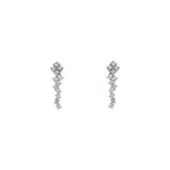 Σκουλαρίκια Κ14 λευκόχρυσα με ζιργκόν