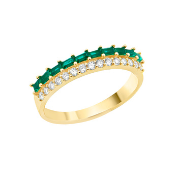 Δαχτυλίδι σειρέ Κ14 χρυσό με lab-grown ζαφείρια