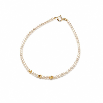 Βραχιόλι Κ14 χρυσό με μαργαριτάρια