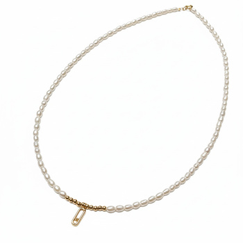 Κολιέ Κ14 χρυσό με μαργαριτάρια και ζιργκόν