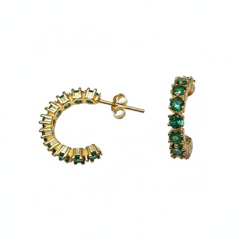 Σκουλαρίκια κρίκοι από ασήμι 925 με ζιργκόν