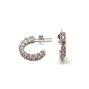 Σκουλαρίκια κρίκοι από ασήμι 925 με ζιργκόν