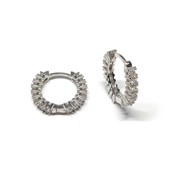 Σκουλαρίκια κρίκοι από ασήμι 925 με ζιργκόν