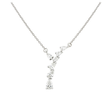 Κολιέ Κ18 λευκόχρυσο με διαμάντια