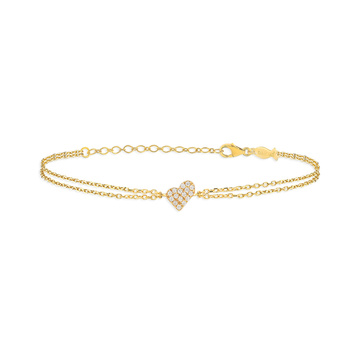 Βραχιόλι καρδιά από ασήμι 925 με ζιργκόν