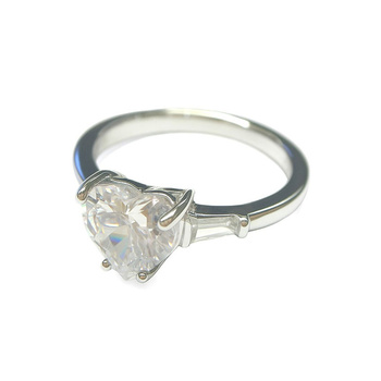 Δαχτυλίδι καρδιά από ασήμι 925 με ζιργκόν