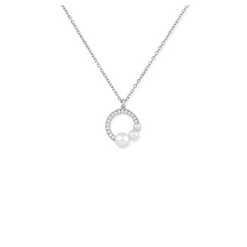 Κολιέ από ασήμι 925 με ζιργκόν και πέρλες