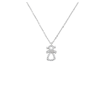 Κολιέ κορίτσι από ασήμι 925 με ζιργκόν