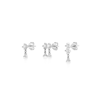 Σκουλαρίκια από ασήμι 925 με ζιργκόν