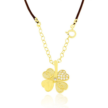 Κολιέ 26 τετράφυλλο τριφύλλι από ασήμι 925 | Γούρι 2026