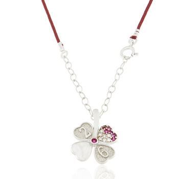 Κολιέ 26 τετράφυλλο τριφύλλι από ασήμι 925 | Γούρι 2026