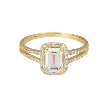 Δαχτυλίδι ροζέτα Κ14 χρυσό με ζιργκόν