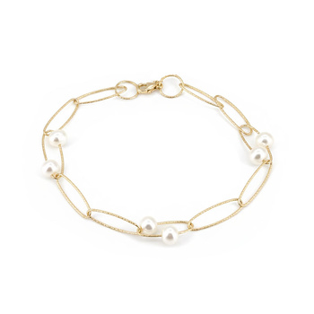 Βραχιόλι Κ14 χρυσό με μαργαριτάρια