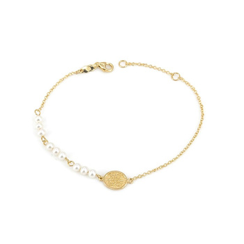 Βραχιόλι Κ9 χρυσό με μαργαριτάρια