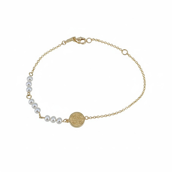 Βραχιόλι Κ9 χρυσό με μαργαριτάρια