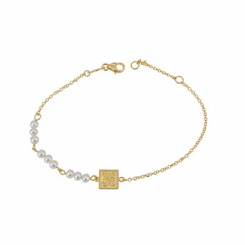 Βραχιόλι Κ9 χρυσό με μαργαριτάρια