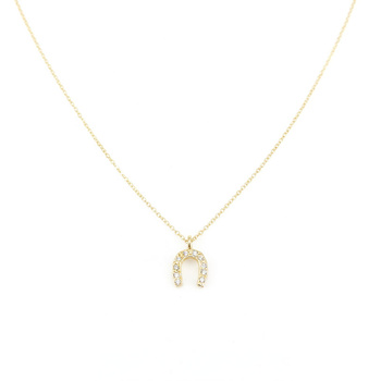 Κολιέ πέταλο Κ14 χρυσό με ζιργκόν