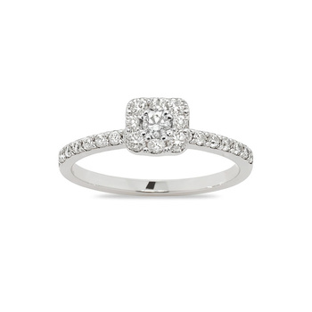 Δαχτυλίδι Κ18 λευκόχρυσο invisible με πλαϊνά διαμάντια