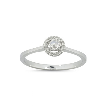 Δαχτυλίδι Κ18 λευκόχρυσο ροζέτα με διαμάντια