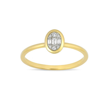 Δαχτυλίδι Κ18 χρυσό μονόπετρο με διαμάντια