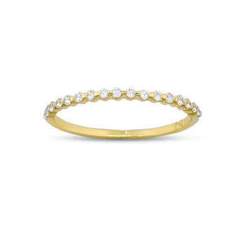 Δαχτυλίδι μισόβερο Κ18 χρυσό με διαμάντια