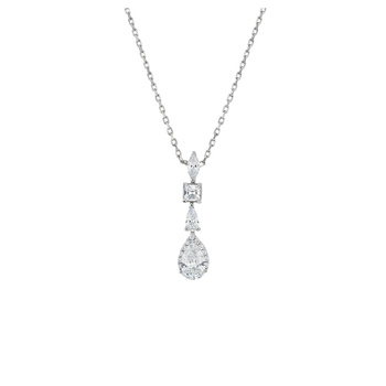 Κολιέ Κ9 λευκόχρυσο με ζιργκόν