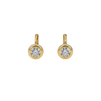 Σκουλαρίκια κρίκοι Κ9 χρυσά με ζιργκόν