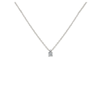 Κολιέ μονόπετρο Κ18 λευκόχρυσο με διαμάντι 0.10ct