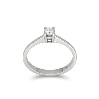 Μονόπετρο δαχτυλίδι Κ18 λευκόχρυσο με διαμάντι 0.16ct