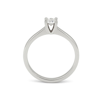 Μονόπετρο δαχτυλίδι Κ18 λευκόχρυσο με διαμάντι 0.20ct , VS2 , D από το HRD